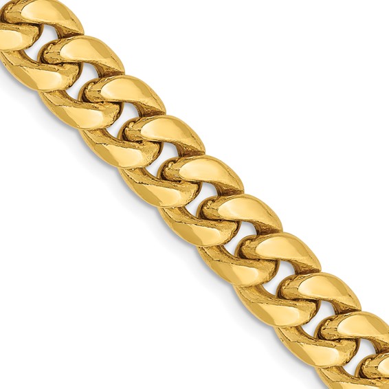 10K Yellow Gold 20" Miami Cuban Chain, 7.3mm, 26.91 Grams, Hollow