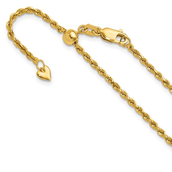 Gold Diamond Cut Rope Chains | Genuine Gold Jewelry 14kt / 2mm / 18
