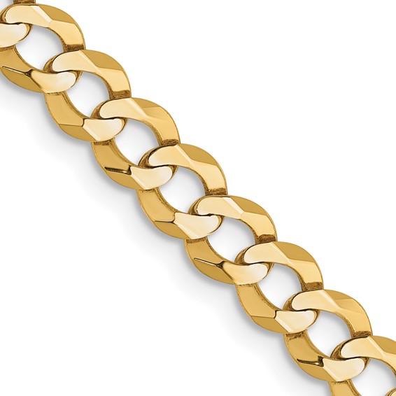 Solid 14K Yellow Gold 20"  Flat Miami Cuban Chain, 4.7mm, 12.30 Grams