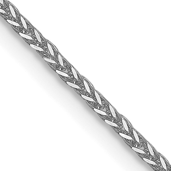 Solid 14K White Gold 20" Quadra Wheat Chain, 1mm, 2.9 Grams