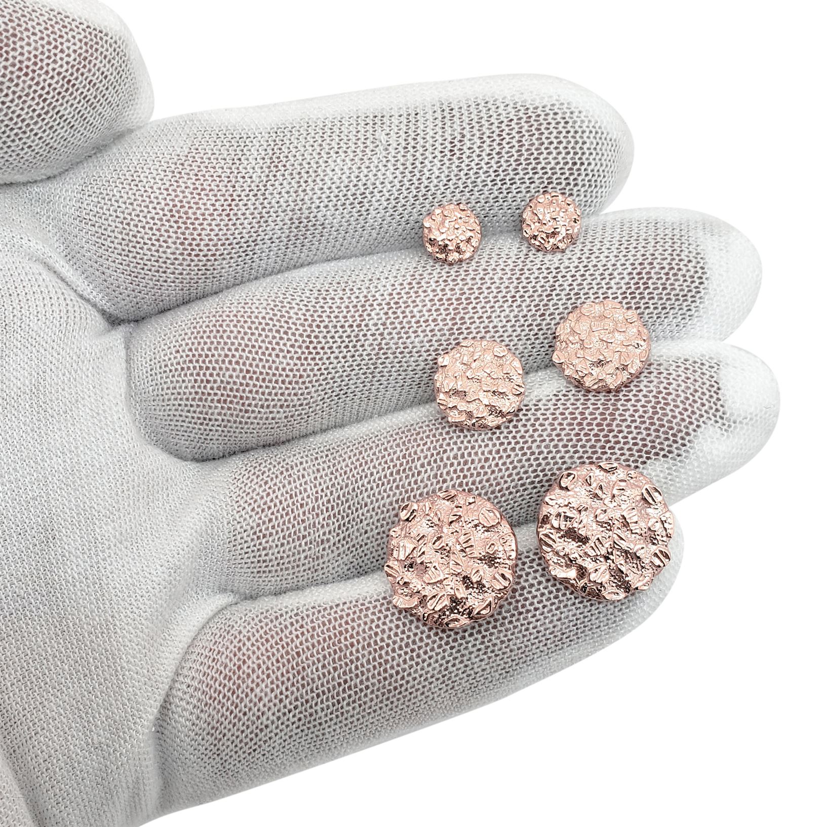 Rose gold nugget earrings discount