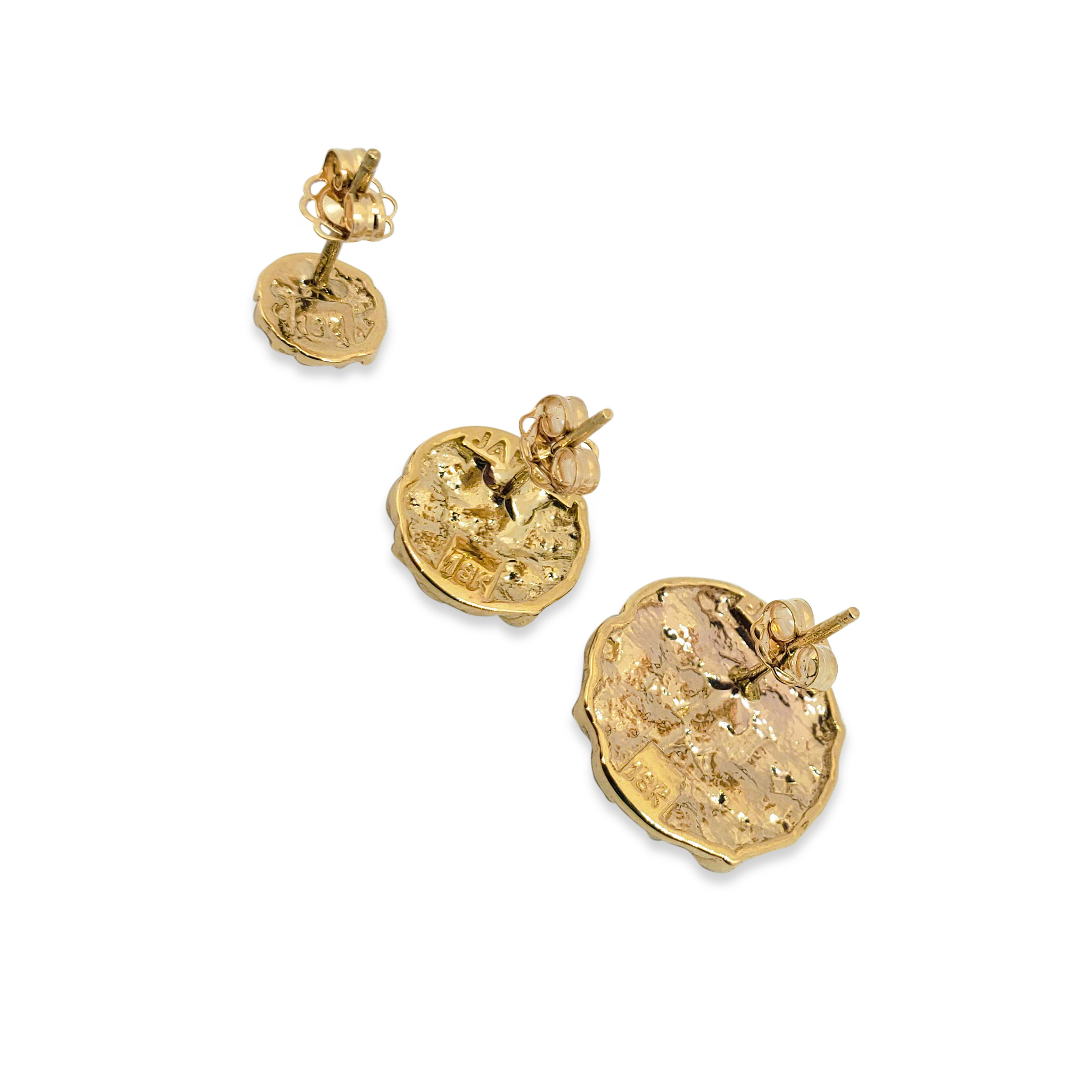 18k gold nugget earrings