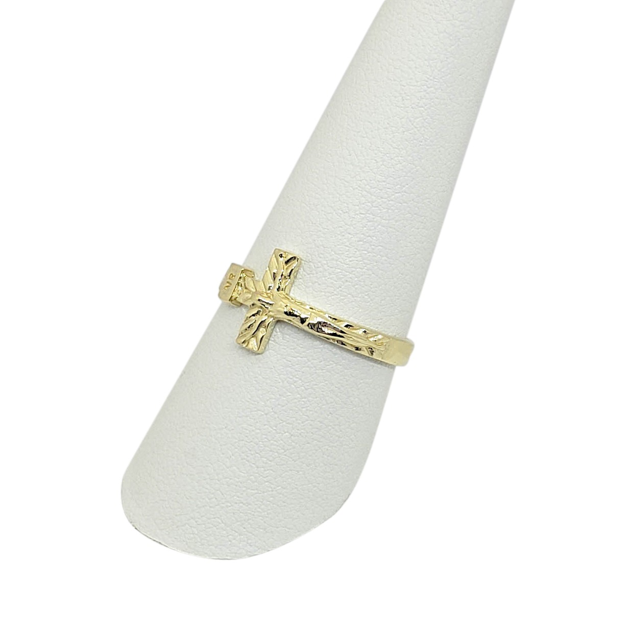 Solid 14K Yellow Gold Crucifix Ring, INRI Jesus Cross Ring, Sizes 