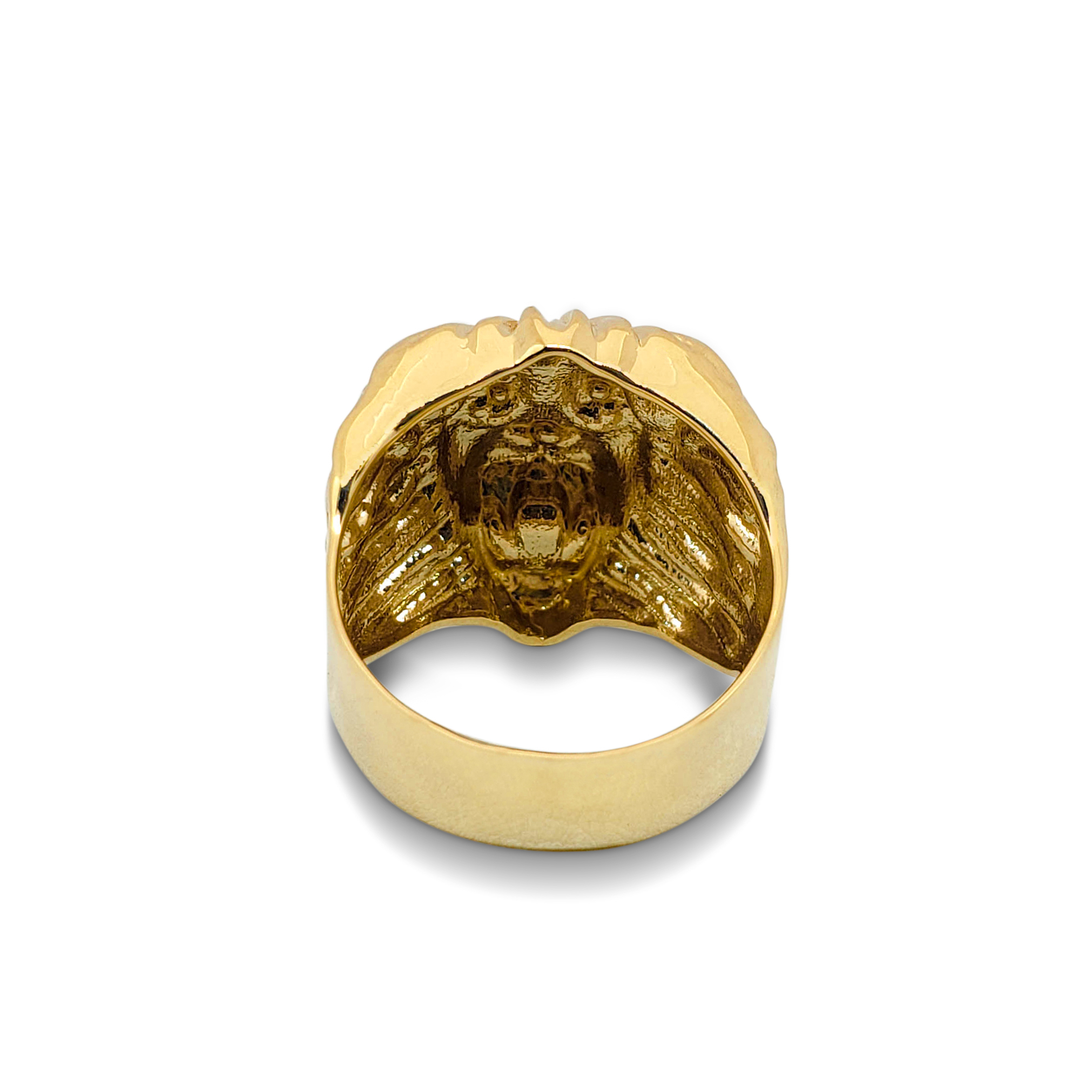 Solid 18K Yellow Gold Mens Lion Ring XXL Heavy Size 5 - 15 - Jahda