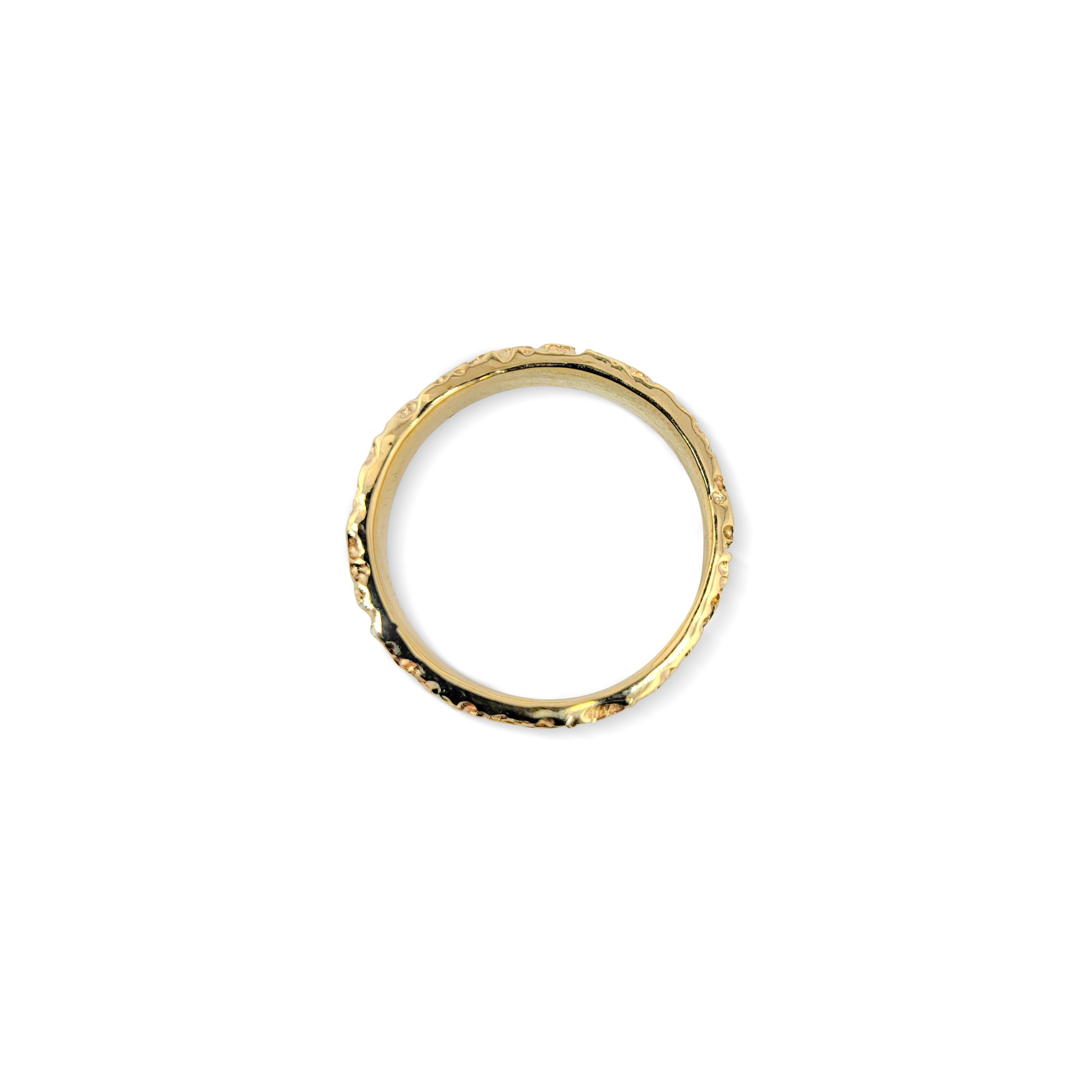 18K Yellow Gold Moon Surface Ring, Gold Moon Crater Ring