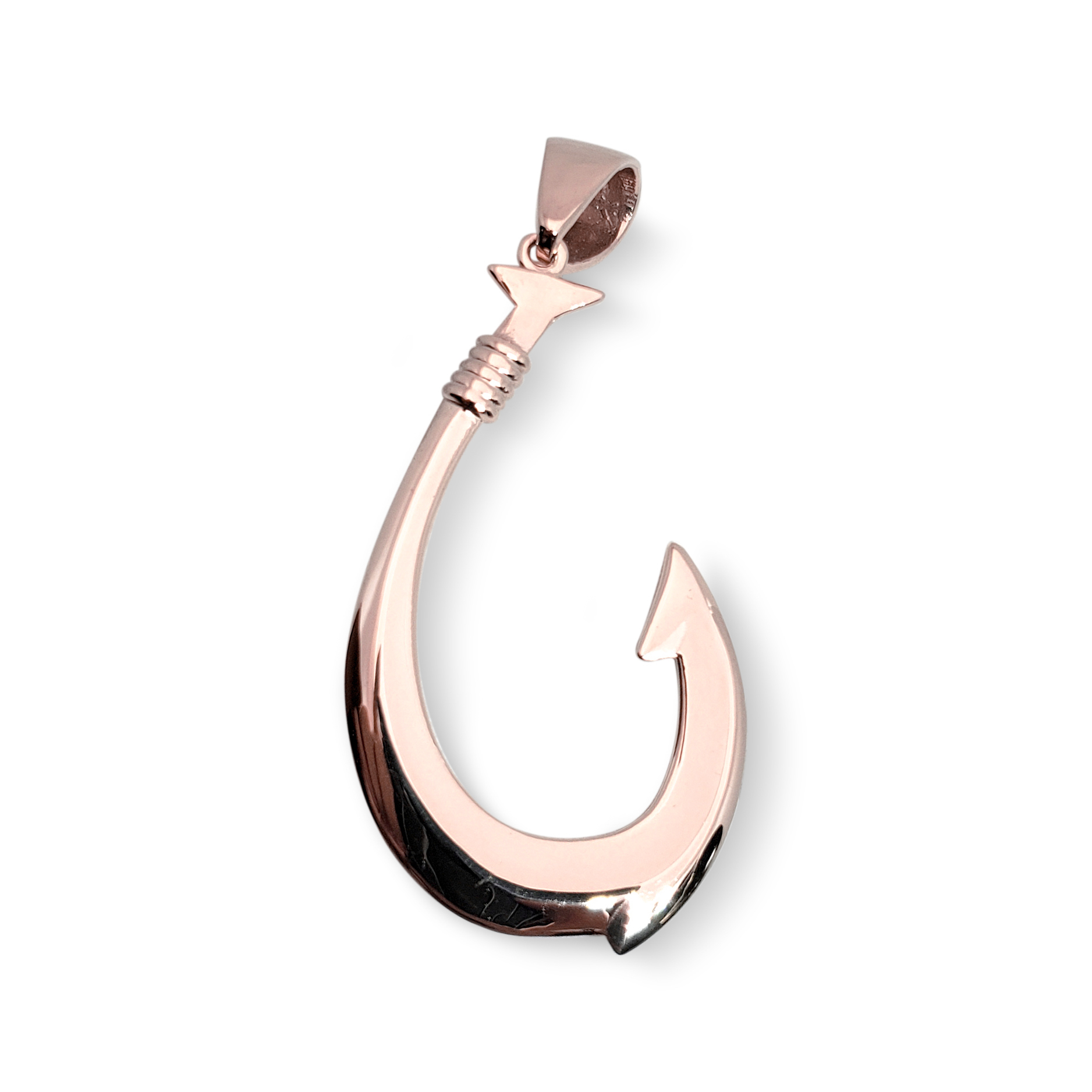 ROSE GOLD PLATED STERLING SILVER FISH HOOK PENDANT 10MM – The