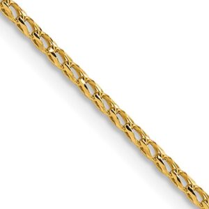 Solid 14K Yellow Gold 24" Diamond Cut Open Franco Chain, 1mm, 2.76 Grams
