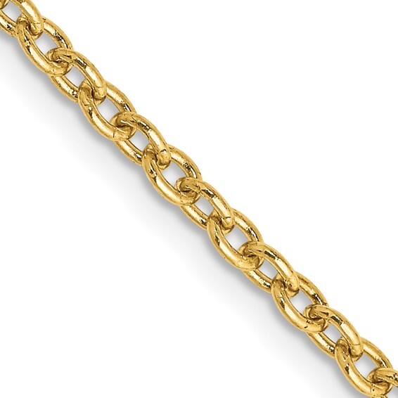 14K Solid Yellow Gold Cable Link Chain 
