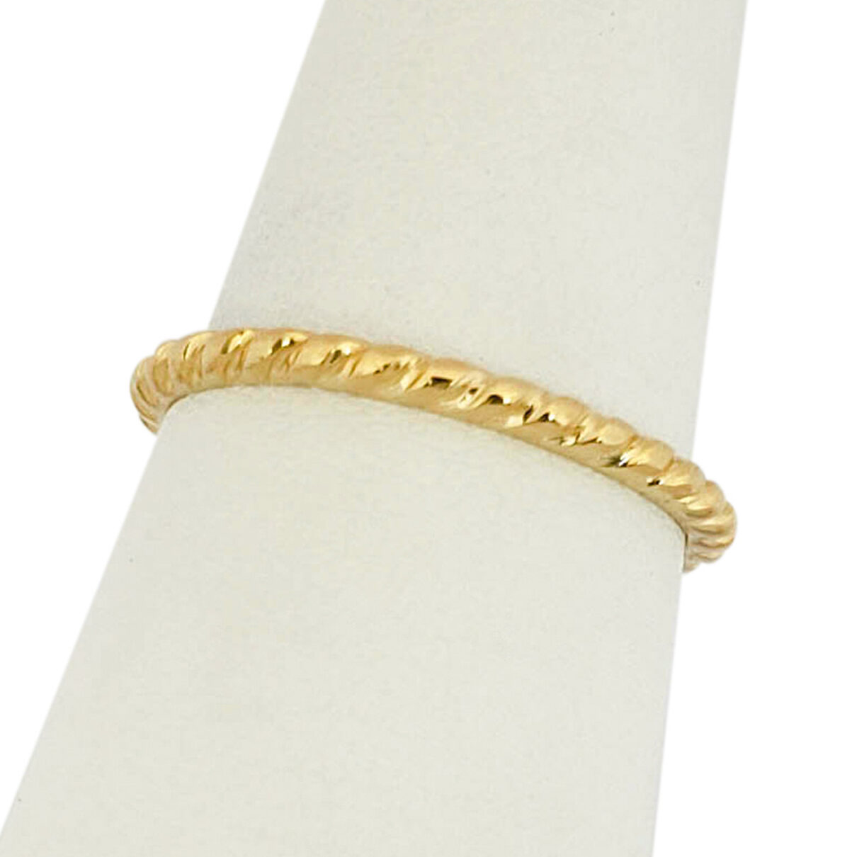 Solid 18K Women's Yellow Gold Twist Ring Gold Stacking Ring Midi Size 1-12