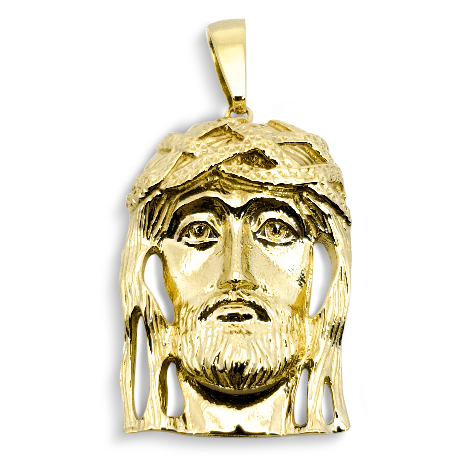 Solid 10K Yellow Gold Jesus Pendant Classic Real Gold Jesus Piece All Sizes