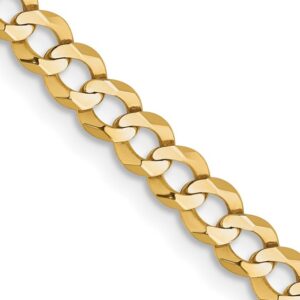 Solid 14K Yellow Gold 16"  Flat Miami Cuban Chain, 3.7mm, 6.26 Grams