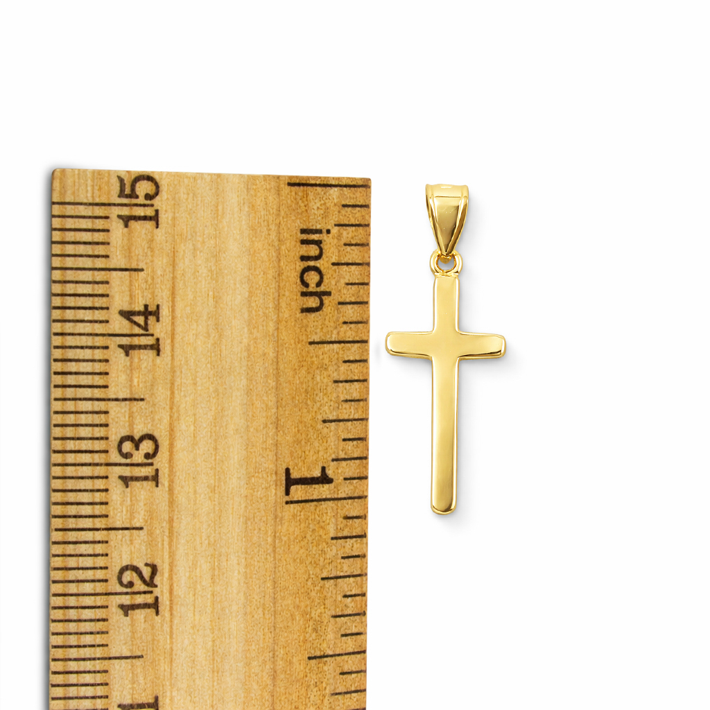 Solid 10K Yellow Gold Plain Cross Handmade Small Gold Cross