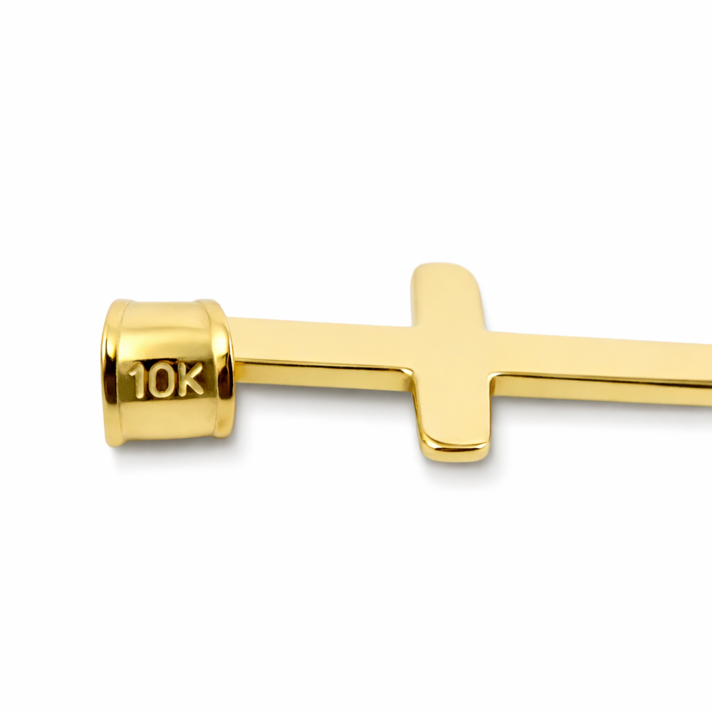 Solid 10K Yellow Gold Plain Cross Handmade Small Gold Cross