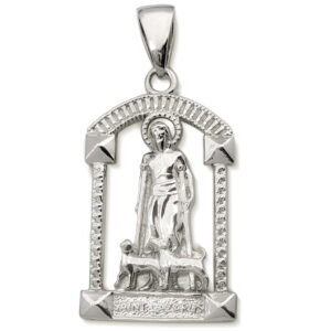 Real 18K White Gold Saint Lazarus Pendant, 15.6 grams, 1.75" Solid Gold San Lazaro