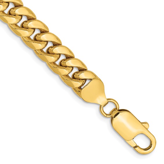 10K Yellow Gold 8" Miami Cuban Bracelet, 7.3mm, 10.8 Grams, Hollow