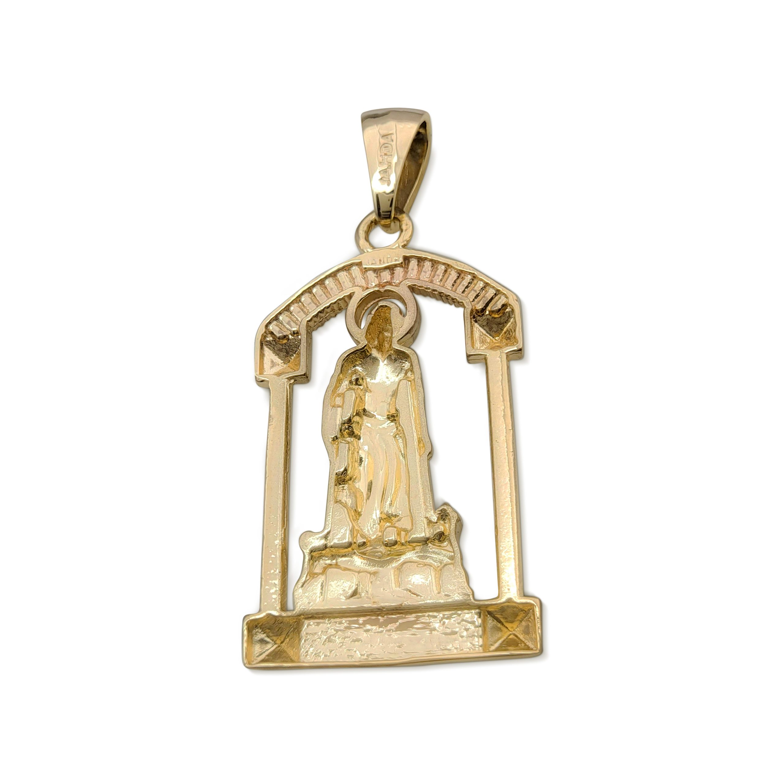 Real 18K Yellow Gold Saint Lazarus Pendant, 16.2 grams, 1.75