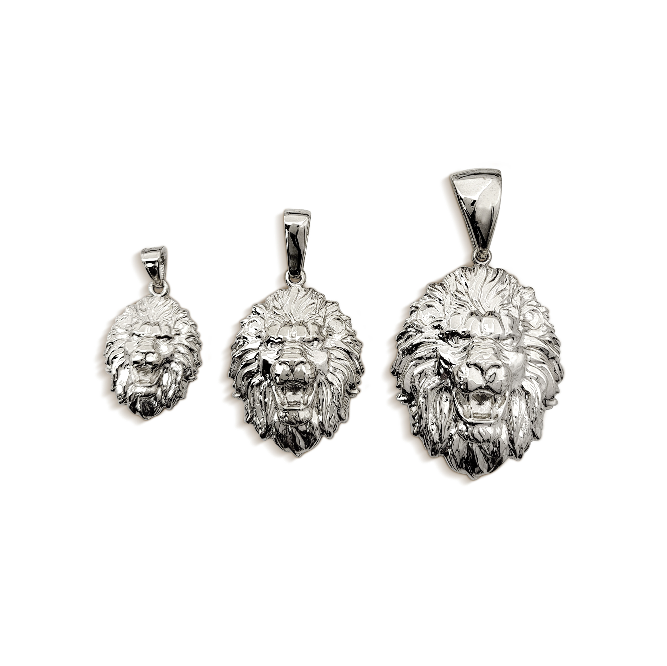 white gold lion pendant