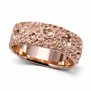 14K Rose Gold Moon Surface Ring, Gold Moon Crater Ring, 7mm Gold Wedding Band