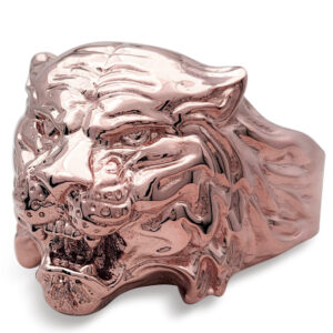 Real 14K Rose Gold Tiger Ring XXL Heavy Mens Gold Tiger Head Ring Size 5 - 15