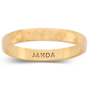 Solid 10K Yellow Gold Hammered Ring 3mm Size 1 - 15 Midi Faceted Stack Band