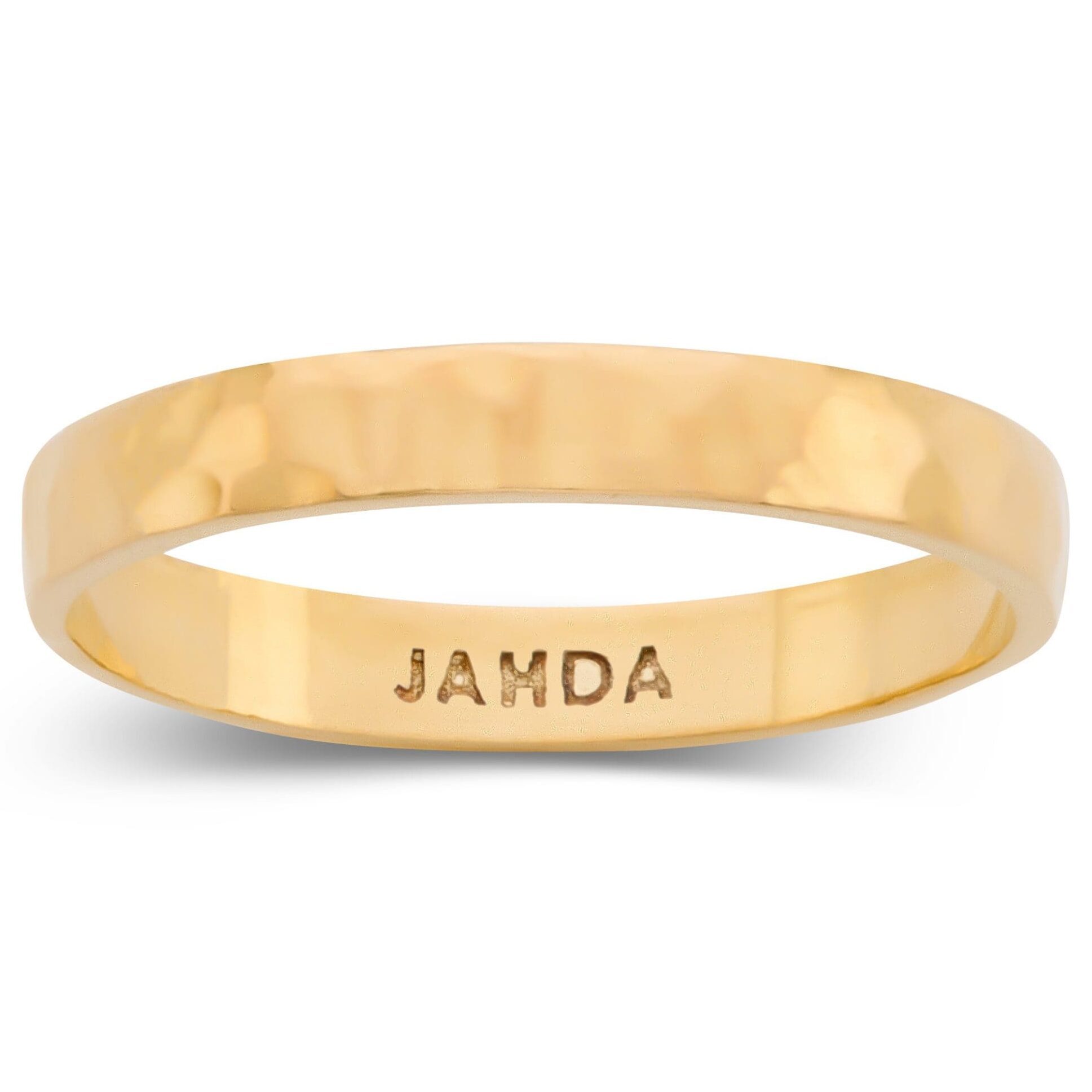 Solid 10K Yellow Gold Hammered Ring 3mm Size 1 - 15 Midi Faceted Stack Band