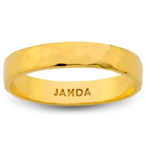 Solid 24K Yellow Gold Hammered Ring 4mm Size 3 - 12 Faceted Stack Band