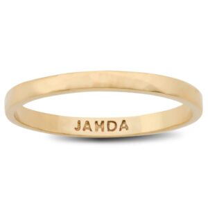 Solid 10K Yellow Gold Hammered Ring 2mm Size 1 - 15 Thin Gold Ring Midi Stack Band