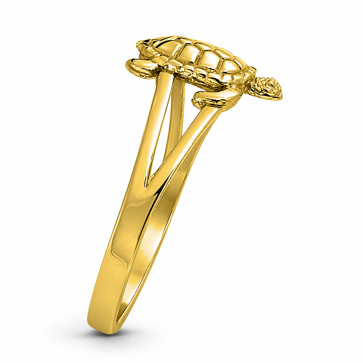 Solid 18K Women's Yellow Gold Turtle Ring Jewelry, Sizes 3 - 12