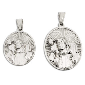 Solid 18K White Gold Jesus Shepherd Pendant, Gold Lamb Of God Pendant, Gold Jesus Pendant, The Good Shepherd