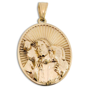 Solid 18K Yellow Gold Jesus Shepherd Pendant, Gold Lamb Of God Pendant, Gold Jesus Pendant, The Good Shepherd