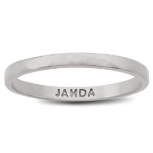Solid 14K White Gold Hammered Ring 2mm Size 1 - 15 Thin Gold Ring Midi Stack Band