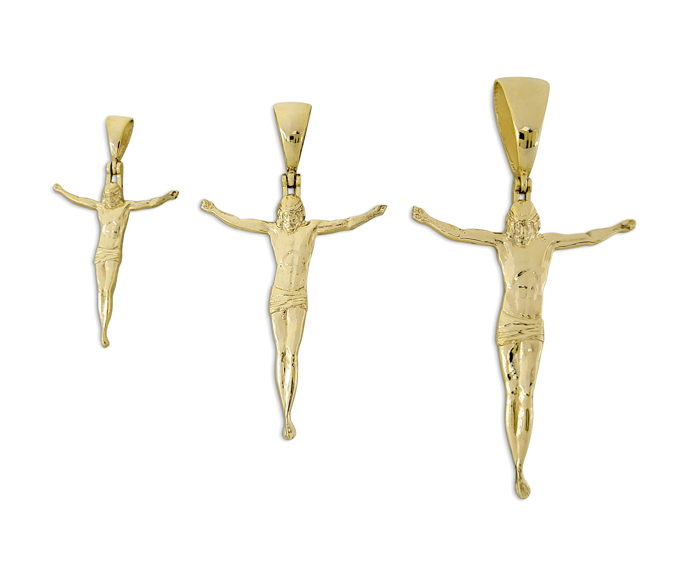 Real 10K Yellow Gold Crucifix Full Body Jesus Crucified without