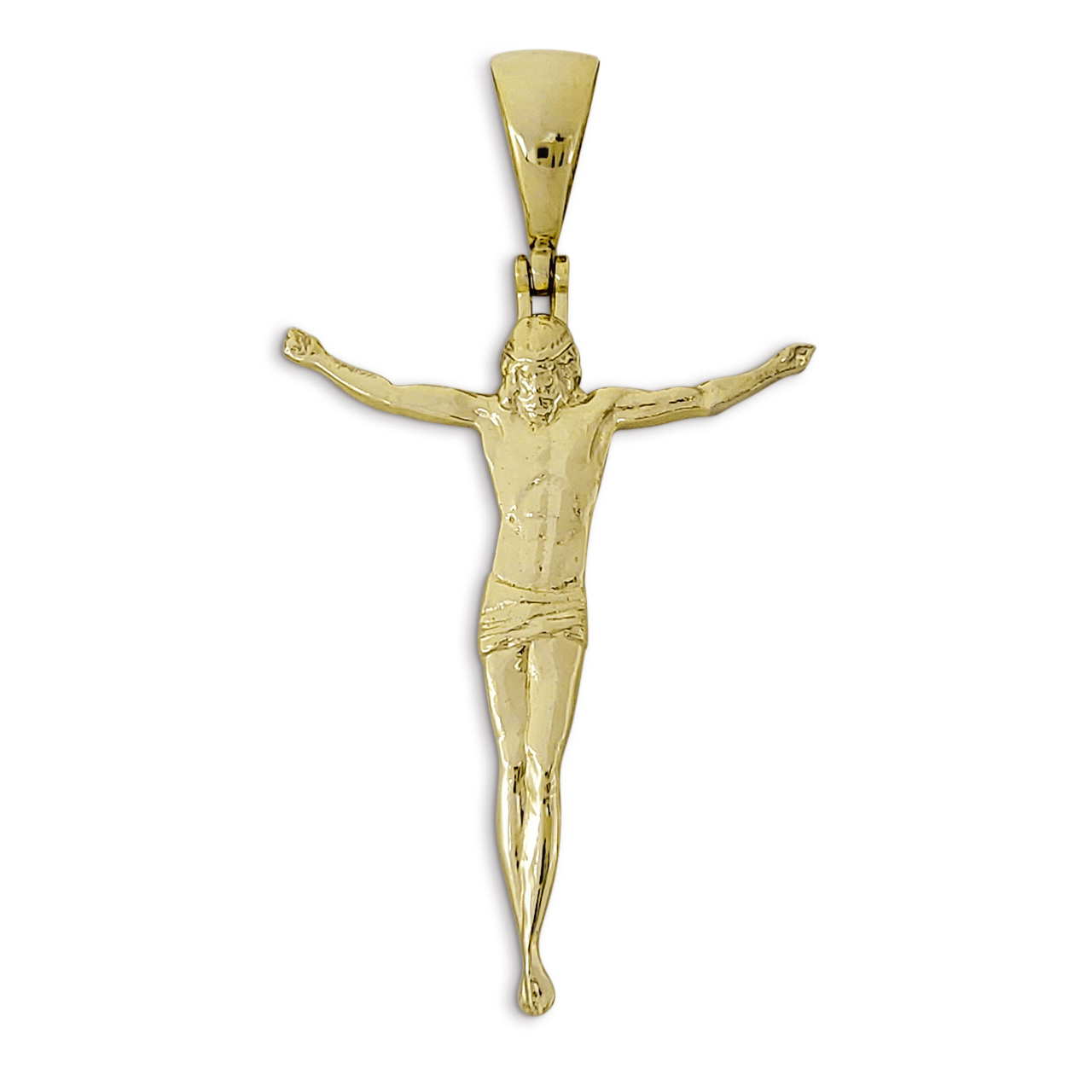 Real 14K Yellow Gold Crucifix Full Body Jesus Crucified without Cross Pendant