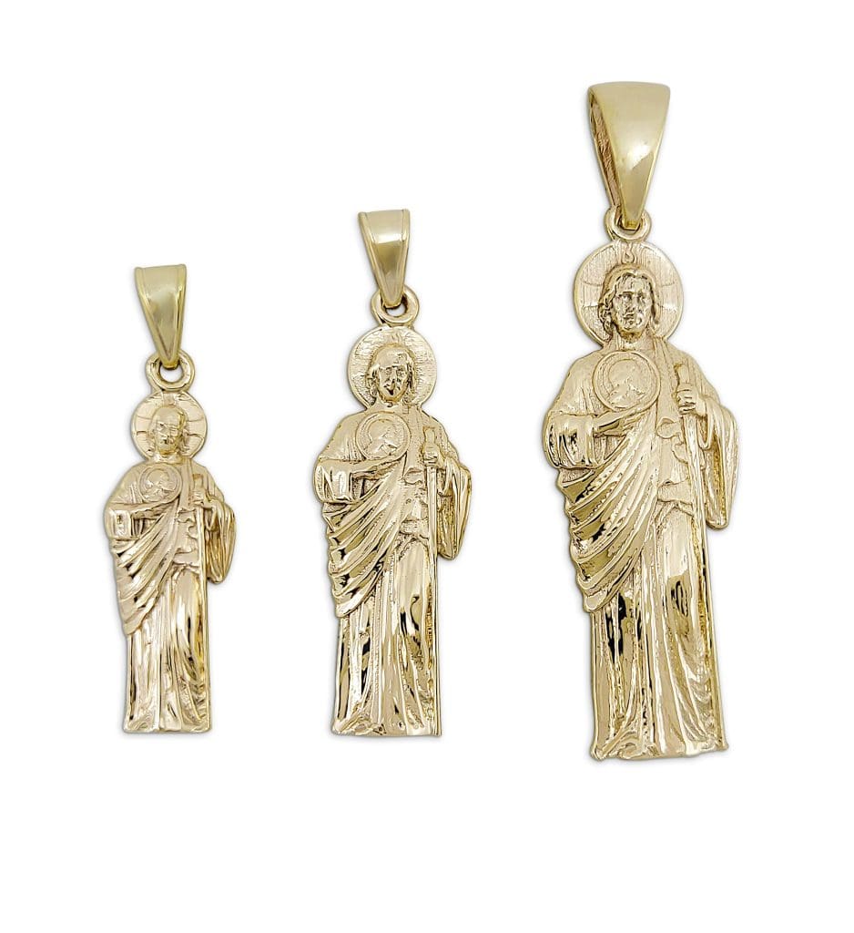 Real 14K Yellow Gold Saint Jude Thaddeus Pendant Patron Saint of Hope ...