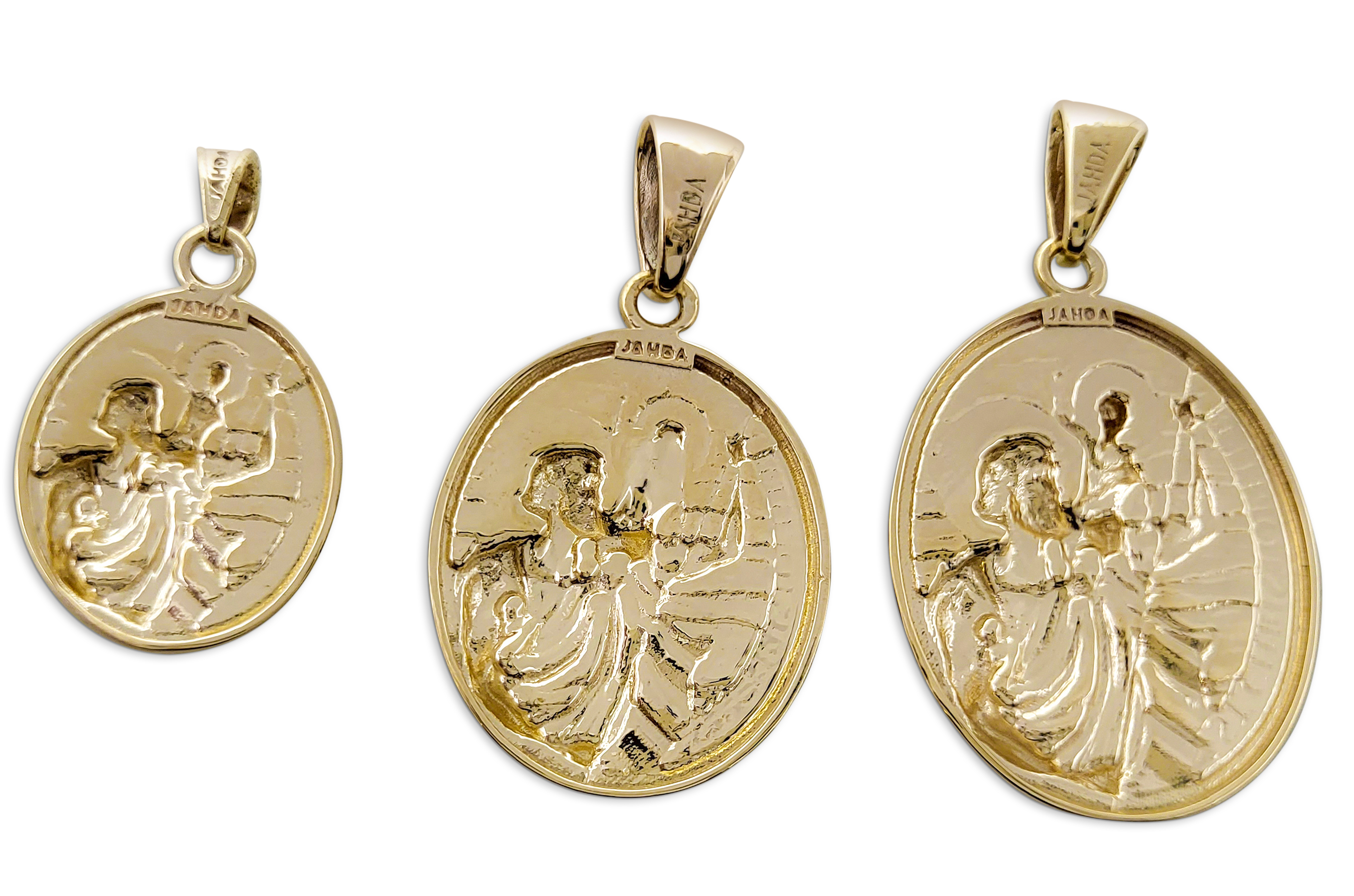 Real 10K Yellow Gold Saint Christopher Pendant, Patron Saint