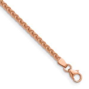 Solid 18K Rose Gold 24" Spiga Wheat Chain, 2.5mm, 17.2 grams