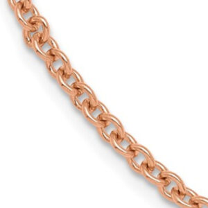 Solid 18K Rose Gold 20" Cable Chain, 1.5mm 3.5 Grams