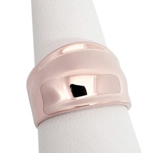 Solid 18K Gold Dome Ring, Rose Gold Cigar Ring 13mm Sizes 5 - 12
