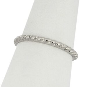 Solid 10K Women's White Gold Ring Gold Twist Ring Stacking Ring Midi Size 1-12