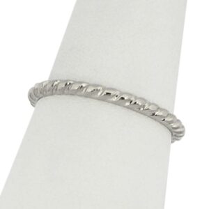 Solid 18K Women's White Gold Twist Ring Gold Stacking Ring Midi Size 1-12