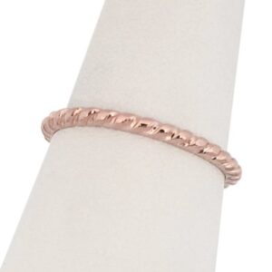 Solid 18K Women's Rose Gold Twist Ring Gold Stacking Ring Midi Size 1-12