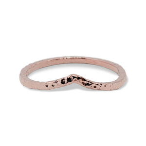 Solid 10K Rose Gold Hammered Ring Gold Chevron Ring Size 1 - 12