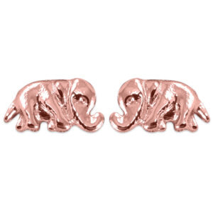 Solid 14K Rose Gold Elephant Earrings, Elephant Jewelry, Stud Earrings All Sizes