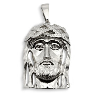 Solid 18K White Gold Jesus Pendant Real Gold Jesus Piece 3 Sizes
