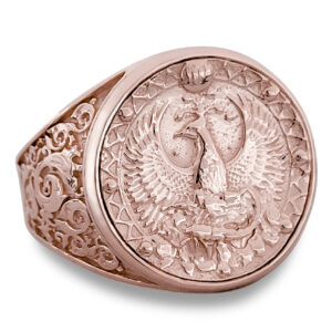 Real 18K Rose Gold Scorpio Ring, Zodiac Sign Mens Gold Coin Ring Astrology Jewelry