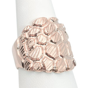 Solid 18K Rose Gold Mens Nugget Ring Big Gold Nugget Ring Heavy, Size 5 - 15 XXL