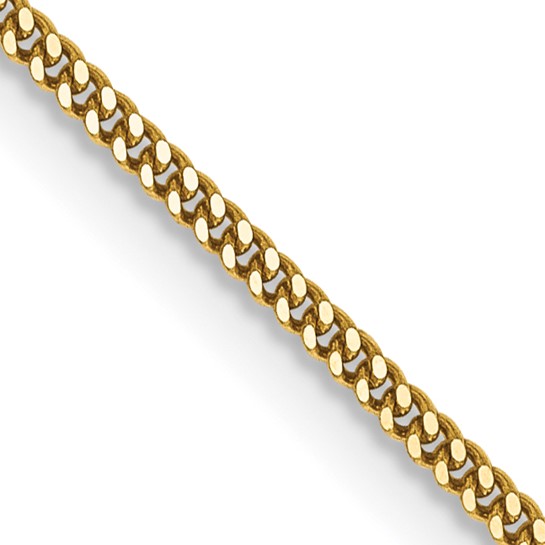 Solid 14K Yellow Gold 20" Pendant Curb Chain, 1.3mm