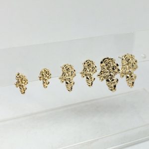 18k yellow gold mens nugget earrings