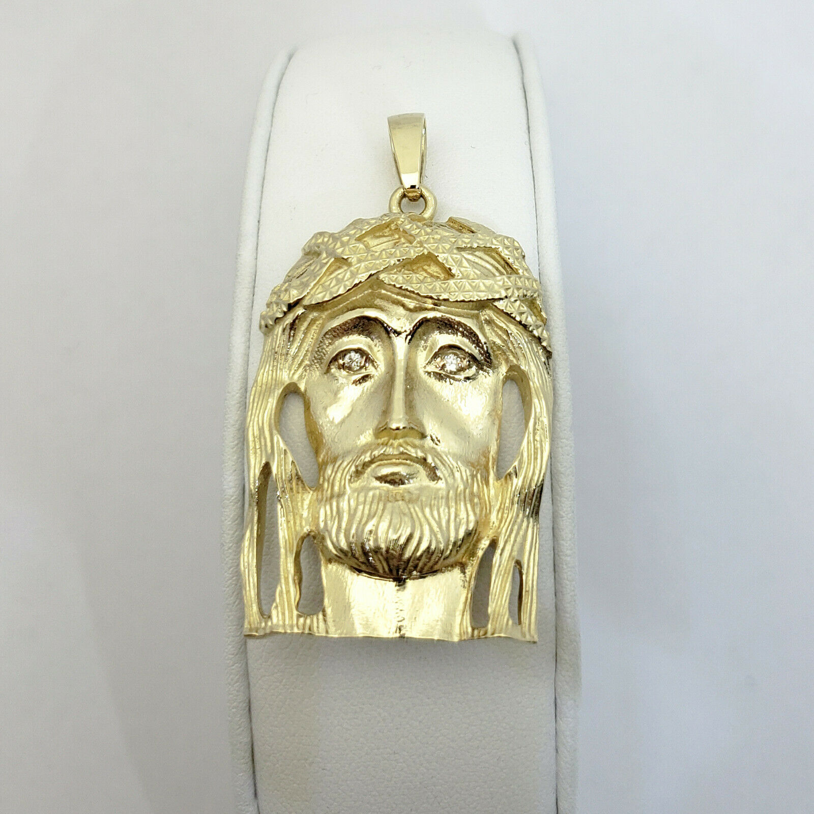 10k gold diamond jesus pendant