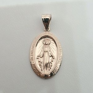10k rose gold miraculous medal virgin mary pendant 1 Catholic
